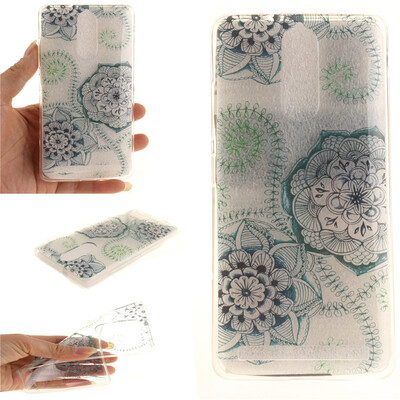 

Blue&green dream flower Pattern Soft Thin TPU Rubber Silicone Gel Case Cover for Lenovo K5 Note