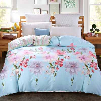 

Huakang home textiles double quilt twill the whole printing quilt cover a single 200 × 230cm dream flowers blue