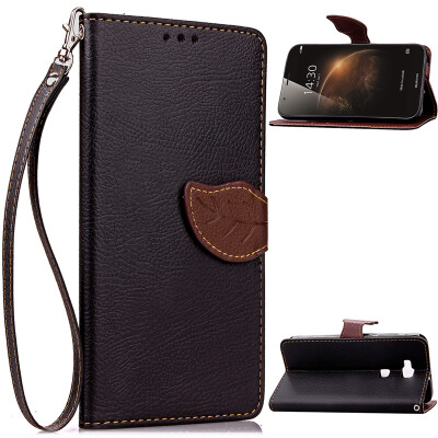 

Black Design PU Leather Flip Cover Wallet Card Holder Case for Huawei G8