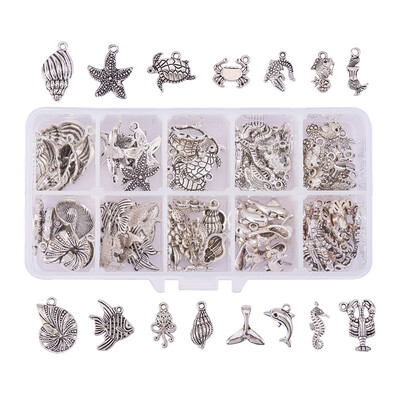 

PH PANDAHALL 1 Box Tibetan Style Ocean Series Theme Alloy Pendants