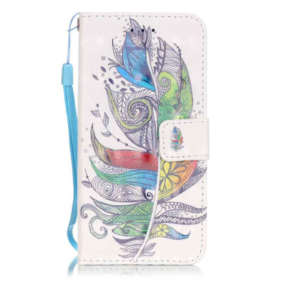 

Colourful Plumes Design PU Leather Flip Cover Wallet Card Holder Case for IPHONE 7 PLUS