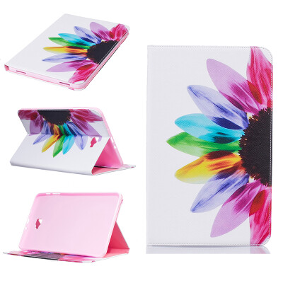 

Seven color flowers Style Embossing Classic Flip Cover with Stand Function and Credit Card Slot for SAMSUNG GALAXY Tab A 10.1 T580N