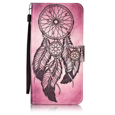 

Maroon Wind Chimes Design PU Leather Flip Cover Wallet Card Holder Case for Lenovo A7000