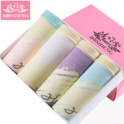 

Boshi BOSIDENG ladies underwear cotton fashion in the waist triangle underwear female 4 boxed hit color waist multi-color
