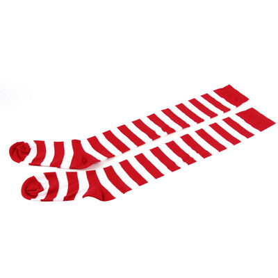 

Sexy Women Girl Thigh High Striped Over the Knee Socks Cotton Stockings