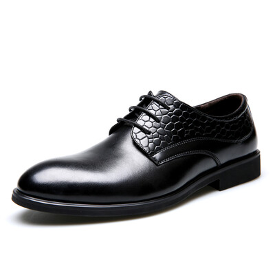 

Yichi EGCHI Dress Shoes Men Casual Wear Patterns Business Leather Shoes Male 36296 Black 44