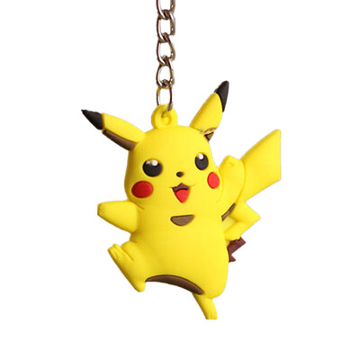 

Pocket Monsters 3D Pokemon Cartoon PVC Keychain Rubber Figure Keyring Ornament Mini Pendant Pikachu Toy Accessories