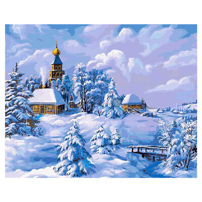 

UpperX Diamond Embroidery DIY Diamond Painting Landscape Snow Scene Diamond Painting Cross Stitch Rhinestone Mosaic