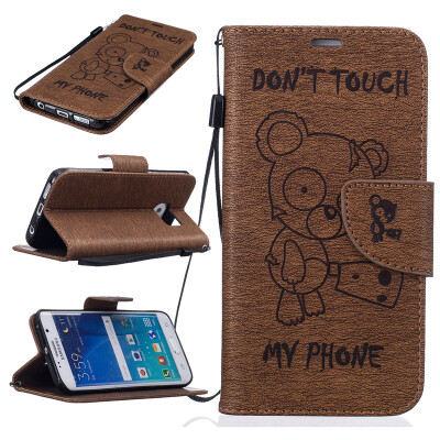 

Coffe Bear Embossed PU Leather Wallet Case Classic Flip Cover with Stand Function and Credit Card Slot for SAMSUNG GALAXY S6 Edge