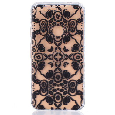 

Black flowers Pattern Soft Thin TPU Rubber Silicone Gel Case Cover for Google Pixel