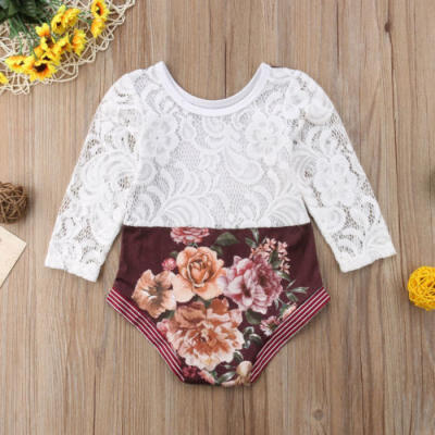 

Toddler Infant Baby Girl Flower Lace Romper Bodysuit Jumpsuit Outfits Clothes