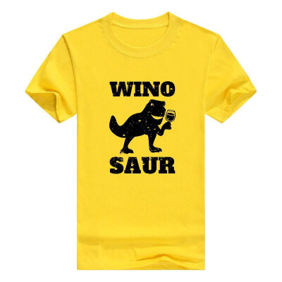 

Wino Saur Wine O-Neck T Shirt Tops Black Cool Vintage Winosaur Mens T-Shirt