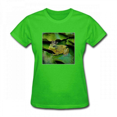 

Andrea Haase Animals Illustration Funny Green Frog with Golden Crown Illustration Women T-Shirt