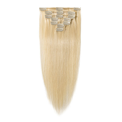 

7 PcsSet 100 Human Hair Clip In Hair Extensions Women Girls Long Straight Full Head Hair Extension