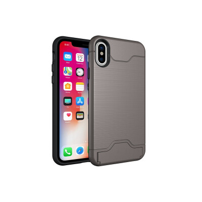 

Fivice iPhone X Case TPU all-inclusive anti-drop brushed card with bracket mobile phone case