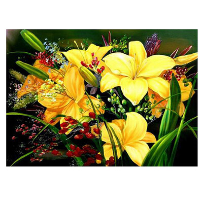 

UpperX Full Diamond Round Diamond 5D DIY Diamond Painting "Yellow flower" Diamond Embroidered Cross-stitch Rhinestone Mosaic Gift
