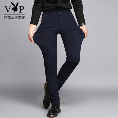 

Playboy VIP Collection PLA619 Business casual Slim stretch Вскользь брюки Мужской синий 30