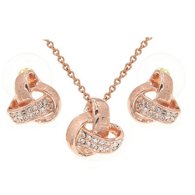 

Yoursfs® Rose Gold Plated Cubic Zirconia Bridal Wedding Necklace&Earring Set
