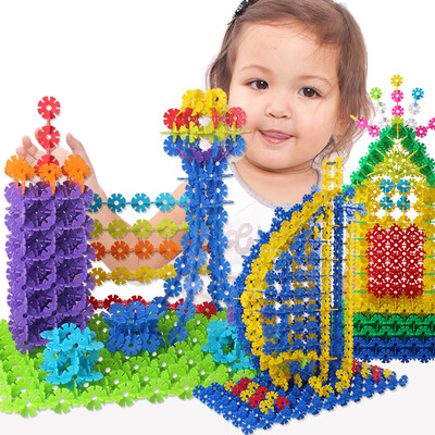 

Ming Ting (MING TA) 800 pieces of snowflake large thick 12-color plastic building blocks children's educational toys fight together assembled baby teaching kit