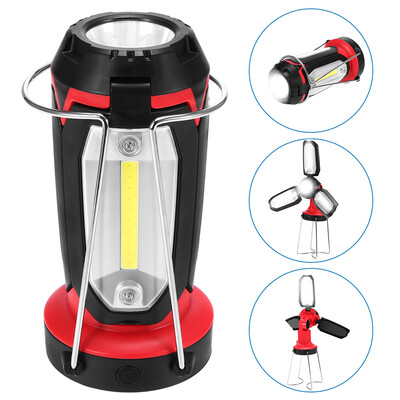 

90° Rotating Foldable Lantern USB Rechargeable Camping Lamp Light with Collapsible Legs Outdoor Emergency Work Light