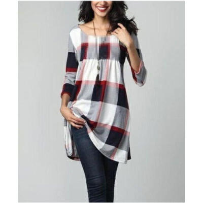 

Women Fashion Blouse Summer Casual Loose Long Sleeve Blouse Tops Casual T-shirt