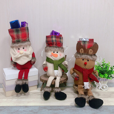 

3pcsset Christmas Drawstring Candy Bags Santa Reindeer Snowman Toy Gift Bags Xmas Decorations Ornaments