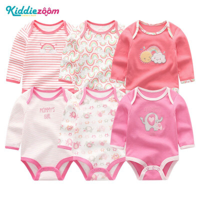 

6PCS Long Sleeve Babywear Bodysuits Baby Girls Clothes Rompers One-Pieces Baby Boys Clothes Newborn Girls Clothing Sets Cotton