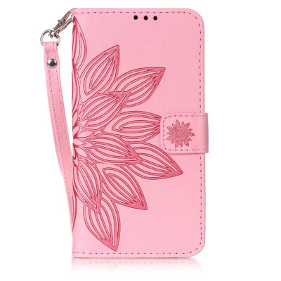 

Pink Flower Design PU Leather Flip Cover Wallet Card Holder Case for SAMSUNG S7EDGE