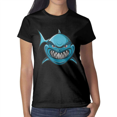 

Labor Day Blue Shark Womens Black t Shirts Custom Womens Cotton t-Shirts