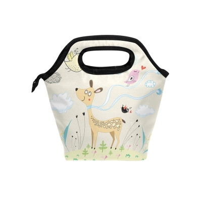 

Insulated Lunch Tote Bag Cartoon Dog Travel Picnic Lunch Handbags Portable Zipper Lunch Bag Box