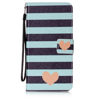 

Blue Stripes Design PU Leather Flip Cover Wallet Card Holder Case for LG V20/H990N