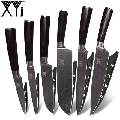 

XYj Kitchen Knife Beauty Pattern Blade Stainless Steel Knife Chef Slicing Santoku Santoku Utility Fruit Knife