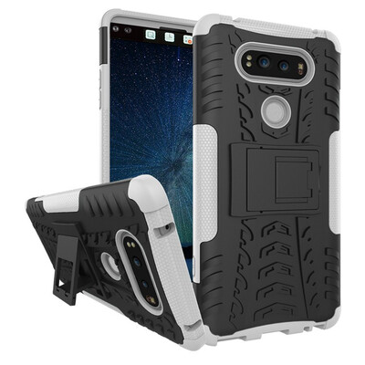 

Fivice LG V20 Case TPU anti-fall tire pattern back clip bracket phone case