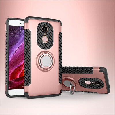 

Fivice Xiaomi Redmi note 4X case PC metal ring shell magnetic car bracket TPU phone case
