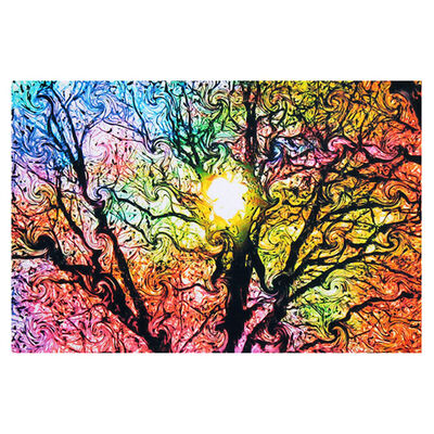 

UpperX Psychedelic Trippy Tree Abstract Sun Art Silk Cloth Poster Home Decor 50Cmx33Cm