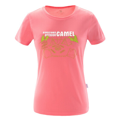 

Camel (CAMEL) outdoor T-shirt men and women round neck T thin short-sleeved T-shirt female A7S109194 pink L