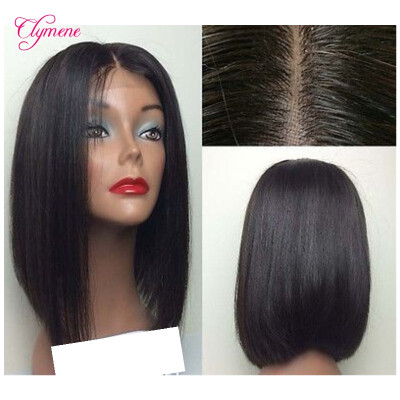 

Hot sale short bob full lace wigs middle part glueless malaysian Virgin full lace human hair wigs