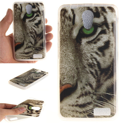 

White Tiger Pattern Soft Thin TPU Rubber Silicone Gel Case Cover for Lenovo A319