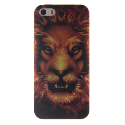 

Flame Lion Pattern Soft Thin TPU Rubber Silicone Gel Case Cover for IPHONE 55S5SE