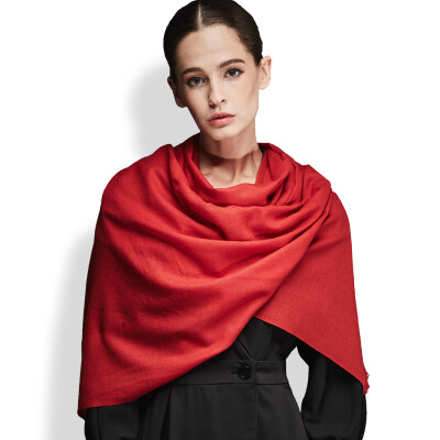 

【Jingdong Supermarket】 Hengyuanxiang 50M15511 spring and autumn thin paragraph worsted pure cashmere wool long scarf female large size sunscreen scarf air conditioning shawl fashion wild orange red