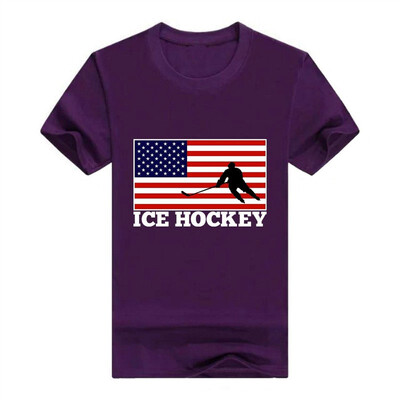 

American Pride Ice Hockey United States Flag T-Shirt