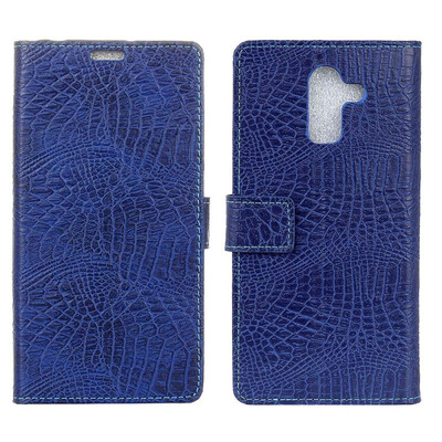 

MOONCASE Samsung Galaxy J8 Crocodile Leather Case - Blue