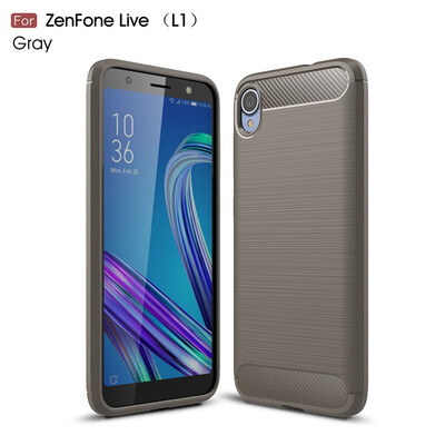 

Fivice Asus Zenfone live L1 ZB501KL case Luxury brushed carbon fiber TPU soft shell