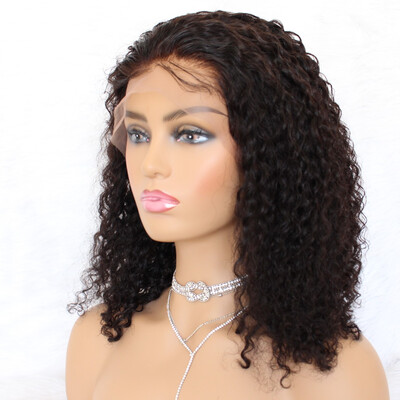 

AISOM Brazilian Curly Virgin Human Hair Lace Frontal Wigs Pre plucked Hairline with Baby Hair