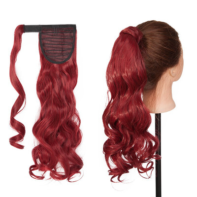 

Long Straight Ponytail Extension Wrap Around Synthetic Ponytail No Clip in Hair One Piece Hairpiece Binding for Women