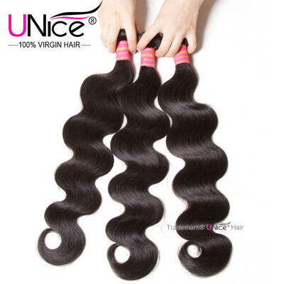 

UNice Peruvian Hair Body Wave 3 Bundles 100 Human Hair Extensions