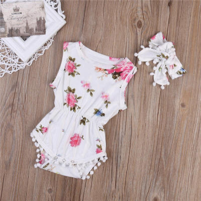 

Newborn Baby Girls Flower Romper Bodysuit Jumpsuit Outfit Sunsuit Clothes 0-2T j