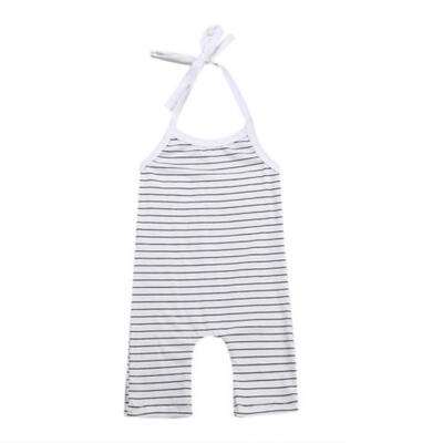 

US FAST Cute Newborn Baby Stripe Bodysuit Romper Halter Jumpsuit Sunsuit Outfits