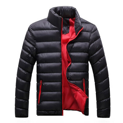 

Mens Fashion Casual Warm Stand Collar Long Sleeve Solid Color All-match Slim Short Coat