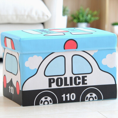 

Space superior products super Meng creative car modeling clothing toys storage stool large storage box a fitted 45L police car